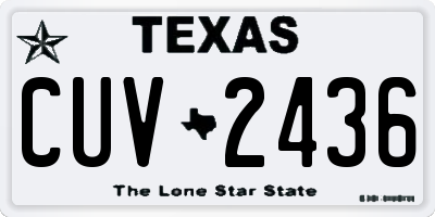 TX license plate CUV2436