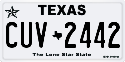TX license plate CUV2442
