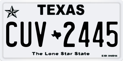 TX license plate CUV2445