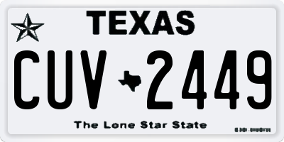 TX license plate CUV2449