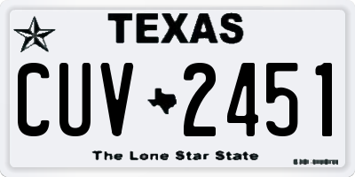 TX license plate CUV2451