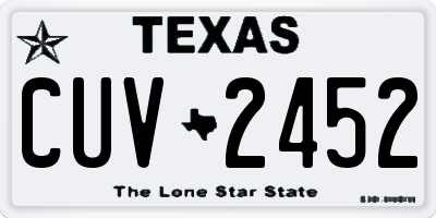 TX license plate CUV2452