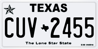 TX license plate CUV2455