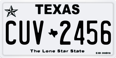 TX license plate CUV2456