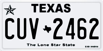 TX license plate CUV2462