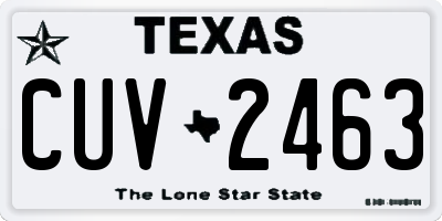 TX license plate CUV2463