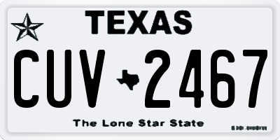 TX license plate CUV2467