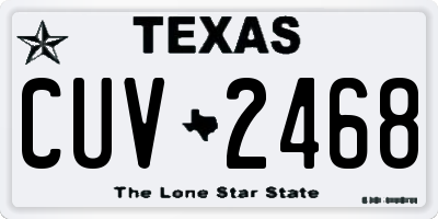 TX license plate CUV2468