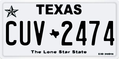 TX license plate CUV2474