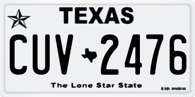 TX license plate CUV2476
