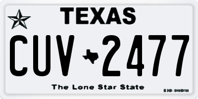 TX license plate CUV2477