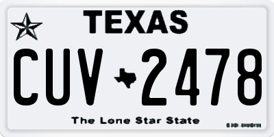 TX license plate CUV2478