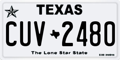 TX license plate CUV2480