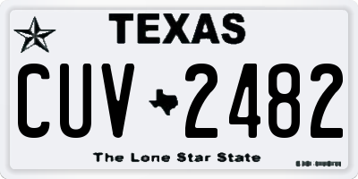 TX license plate CUV2482
