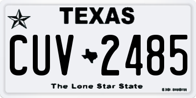 TX license plate CUV2485