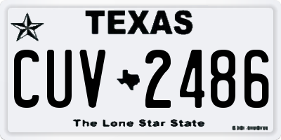 TX license plate CUV2486
