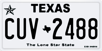 TX license plate CUV2488