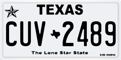TX license plate CUV2489