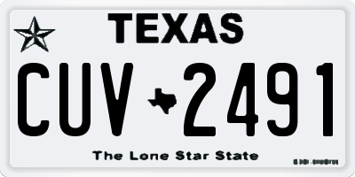 TX license plate CUV2491