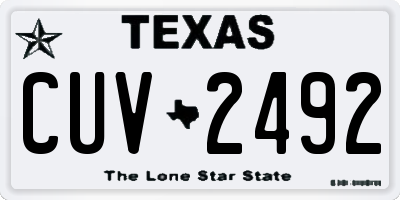 TX license plate CUV2492