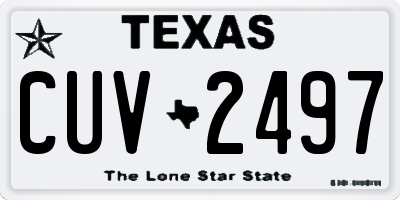 TX license plate CUV2497