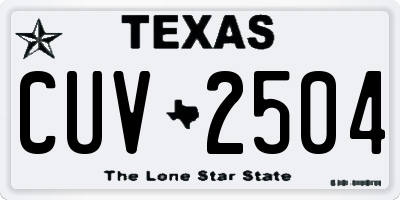 TX license plate CUV2504