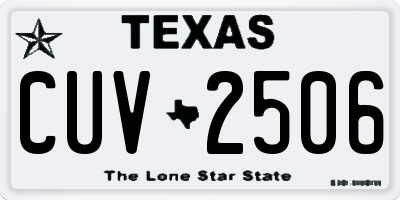 TX license plate CUV2506