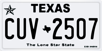TX license plate CUV2507
