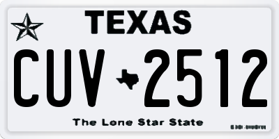 TX license plate CUV2512