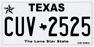 TX license plate CUV2525