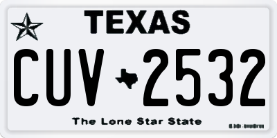 TX license plate CUV2532
