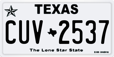 TX license plate CUV2537