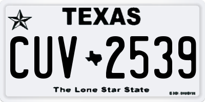 TX license plate CUV2539