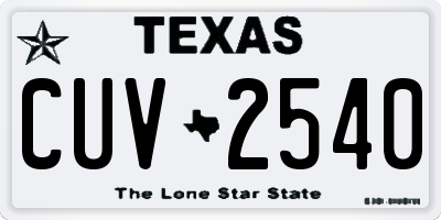TX license plate CUV2540