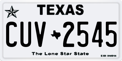 TX license plate CUV2545
