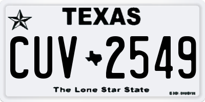 TX license plate CUV2549
