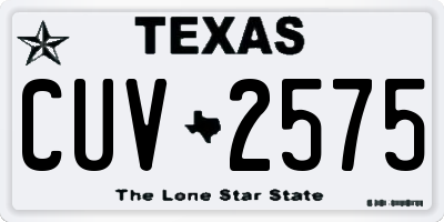 TX license plate CUV2575