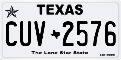 TX license plate CUV2576