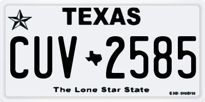TX license plate CUV2585