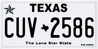 TX license plate CUV2586