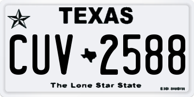 TX license plate CUV2588