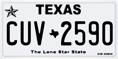TX license plate CUV2590