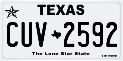 TX license plate CUV2592