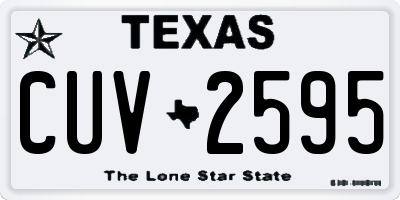 TX license plate CUV2595