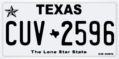TX license plate CUV2596