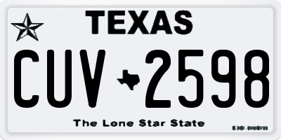 TX license plate CUV2598