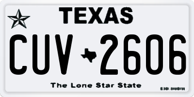 TX license plate CUV2606