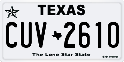 TX license plate CUV2610