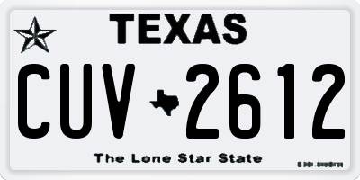 TX license plate CUV2612