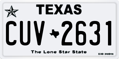 TX license plate CUV2631